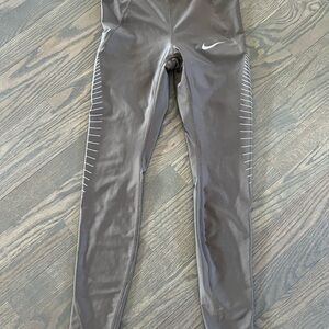 Nike Running Gray-Brown Metallic Leggings